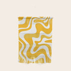 Marigold Liquid Swirl - Retro Modern Abstract Pattern in Yellow-Orange Wall Hanging Gallery Image 1