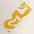 Marigold Liquid Swirl - Retro Modern Abstract Pattern in Yellow-Orange Yoga Mat Gallery Image 1
