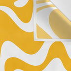 Marigold Liquid Swirl - Retro Modern Abstract Pattern in Yellow-Orange Wall Tapestry Gallery Image 3
