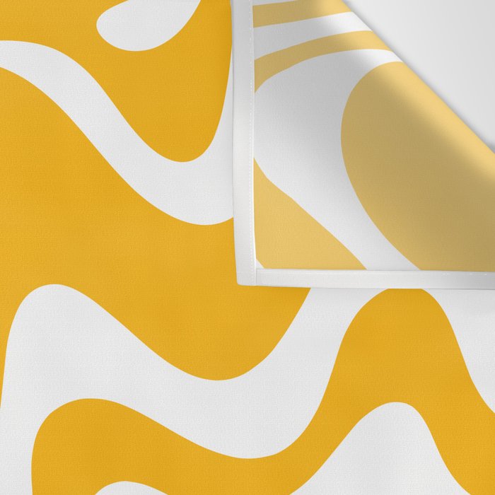 Marigold Liquid Swirl - Retro Modern Abstract Pattern in Yellow-Orange Wall Tapestry Gallery Image 3