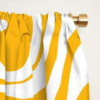 Marigold Liquid Swirl - Retro Modern Abstract Pattern in Yellow-Orange Window Curtain Gallery Image 2