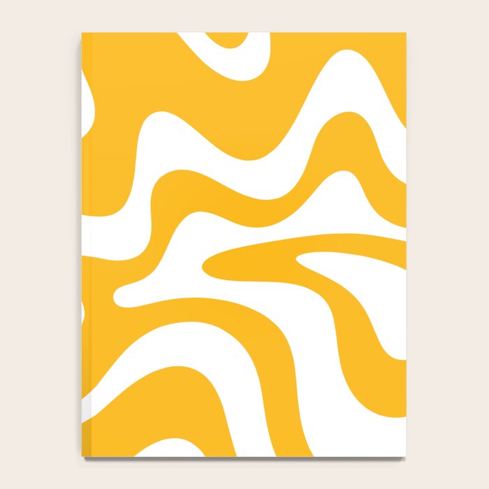 Marigold Liquid Swirl - Retro Modern Abstract Pattern in Yellow-Orange Notebook Gallery Image 4