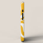 Marigold Liquid Swirl - Retro Modern Abstract Pattern in Yellow-Orange iPhone Case Gallery Image 2