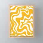 Marigold Liquid Swirl - Retro Modern Abstract Pattern in Yellow-Orange Mini Art Print Gallery Image 1