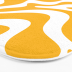 Marigold Liquid Swirl - Retro Modern Abstract Pattern in Yellow-Orange Bath Mat Gallery Image 3