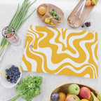 Marigold Liquid Swirl - Retro Modern Abstract Pattern in Yellow-Orange Cutting Board Gallery Image 2