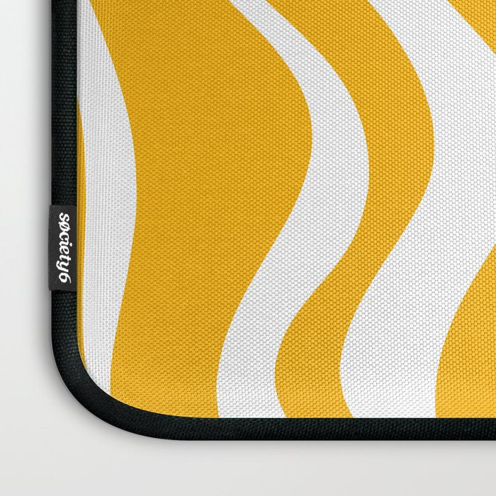 Marigold Liquid Swirl - Retro Modern Abstract Pattern in Yellow-Orange Laptop Sleeve Gallery Image 3