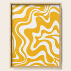 Marigold Liquid Swirl - Retro Modern Abstract Pattern in Yellow-Orange Serving Tray Gallery Image 1