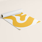 Marigold Liquid Swirl - Retro Modern Abstract Pattern in Yellow-Orange Yoga Mat Gallery Image 2