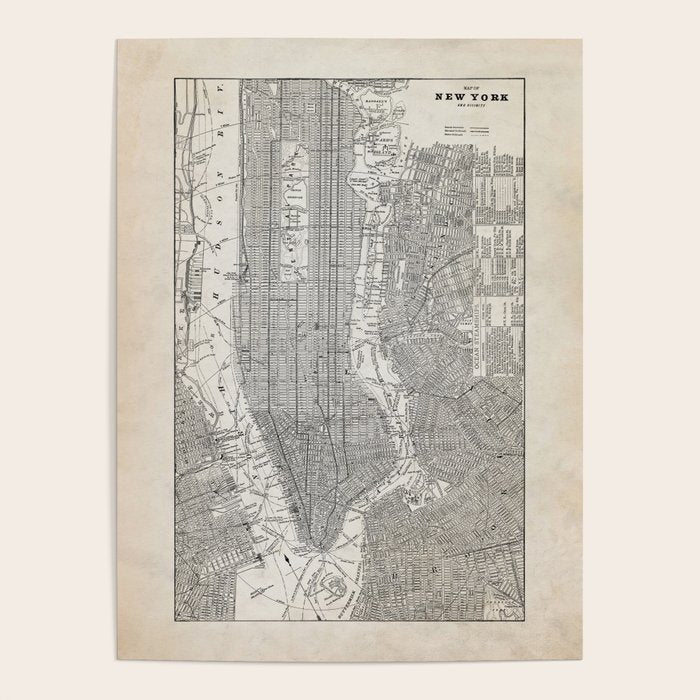 Vintage New York City Map Poster Gallery Image 4