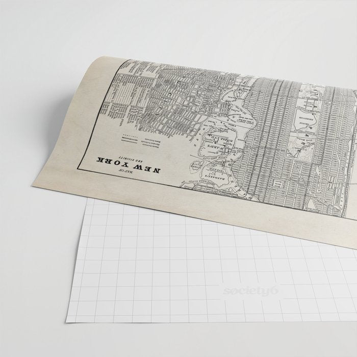 Vintage New York City Map Wrapping Paper Gallery Image 2