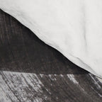Mid Century Modern Minimalist Abstract Art Brush Strokes Black & White Ink Art Ripple Lines Comforter Gallery Image 4