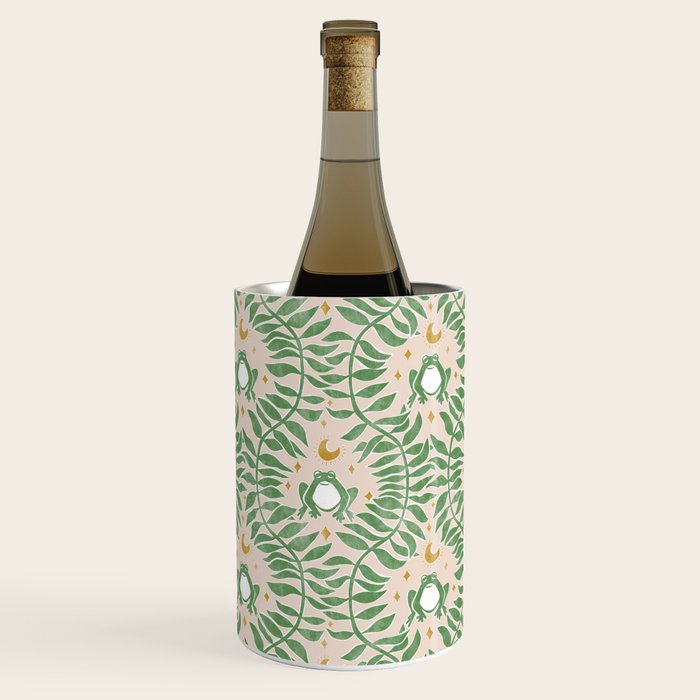 Froggie Ogee - green and blush Wine Chiller Gallery Image 2