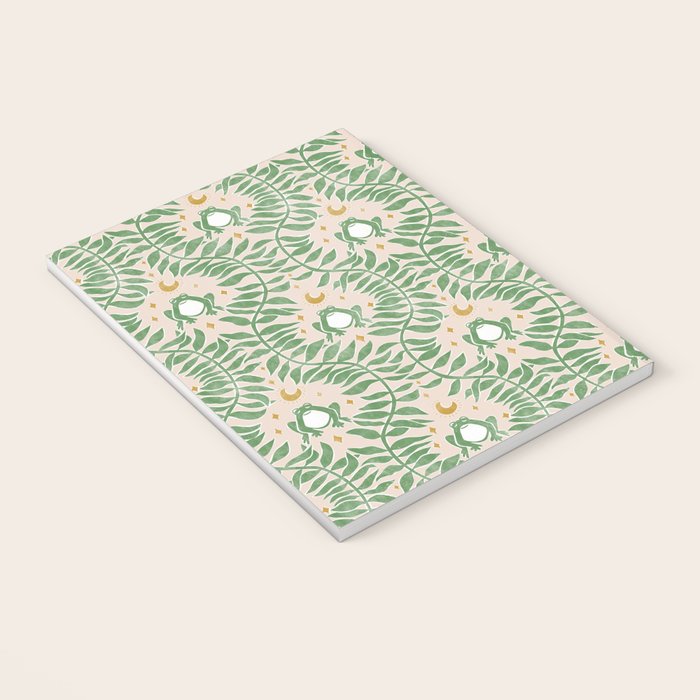 Froggie Ogee - green and blush Notebook Gallery Image 3