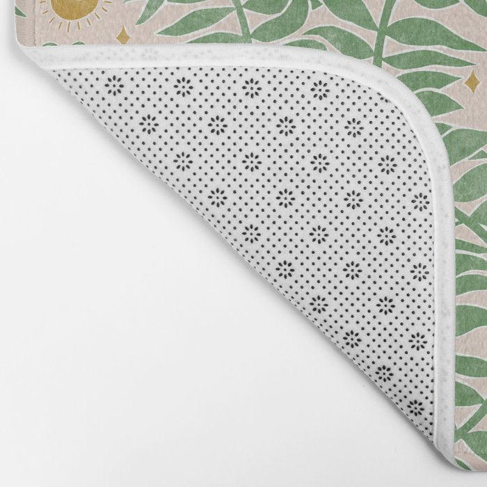Froggie Ogee - green and blush Bath Mat Gallery Image 2