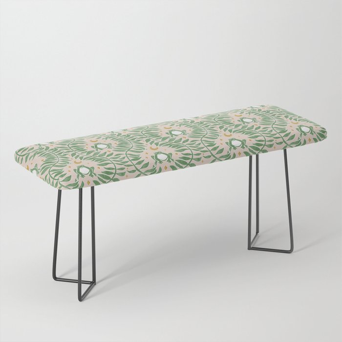 Froggie Ogee - green and blush Bench Gallery Image 1
