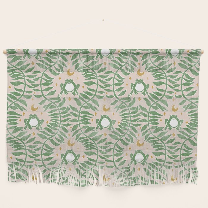 Froggie Ogee - green and blush Wall Hanging Gallery Image 1