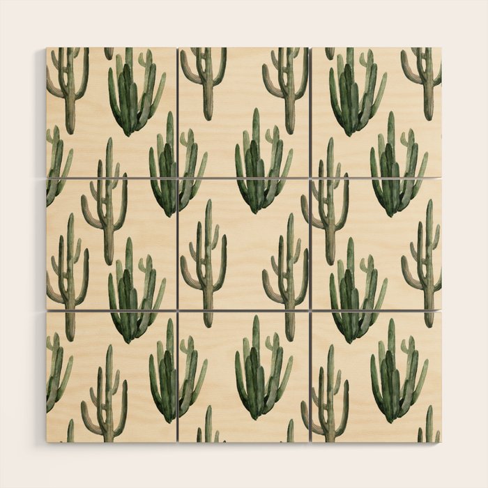 Cactus Wood Wall Art Gallery Image 1