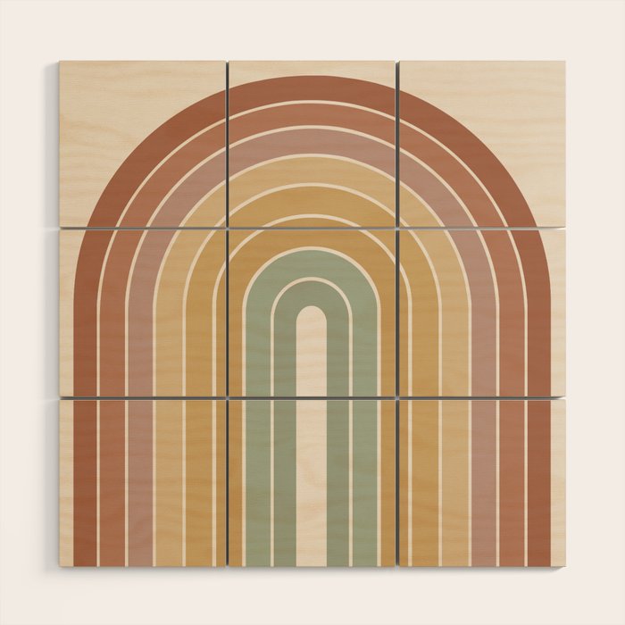 Gradient Arch XXVII Earthy Mid Century Modern Rainbow Wood Wall Art Gallery Image 1