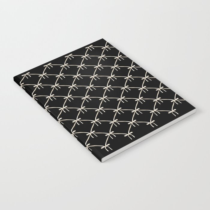 Bows & Ribbons Pattern XLVII Black and White Notebook Gallery Image 2