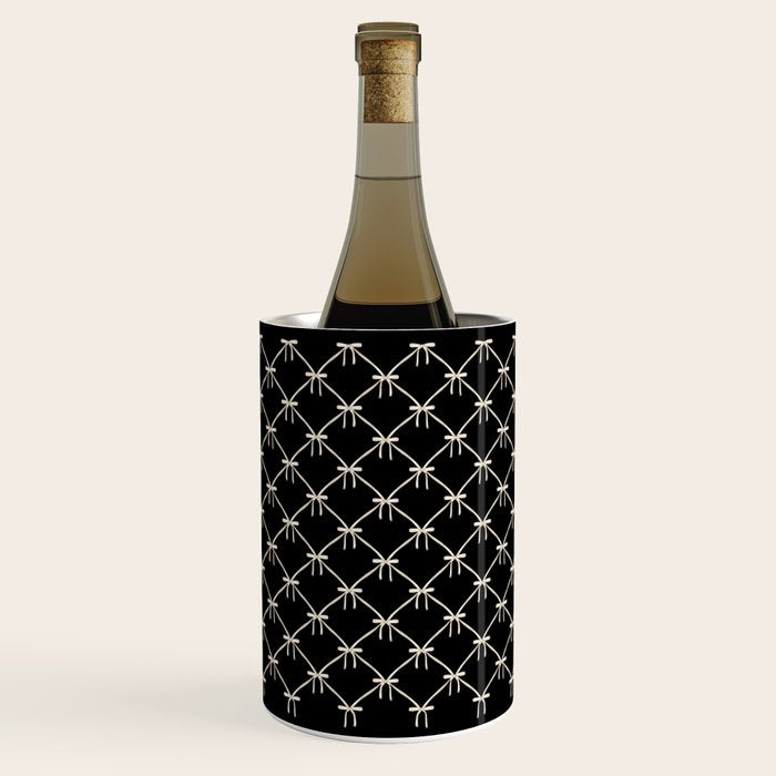 Bows & Ribbons Pattern XLVII Black and White Wine Chiller Gallery Image 1