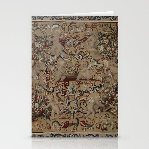 Antique 17th Century Drayton House English Tapestry Stationery Card Gallery Image 2