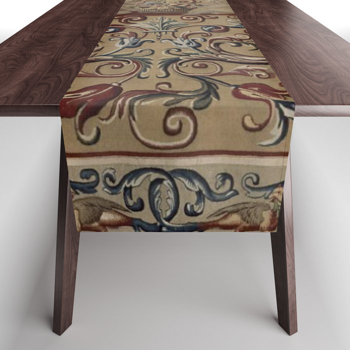 Antique 17th Century Drayton House English Tapestry Table Runner Gallery Image 1