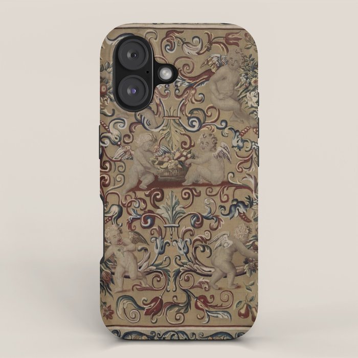 Antique 17th Century Drayton House English Tapestry iPhone Case Gallery Image 1