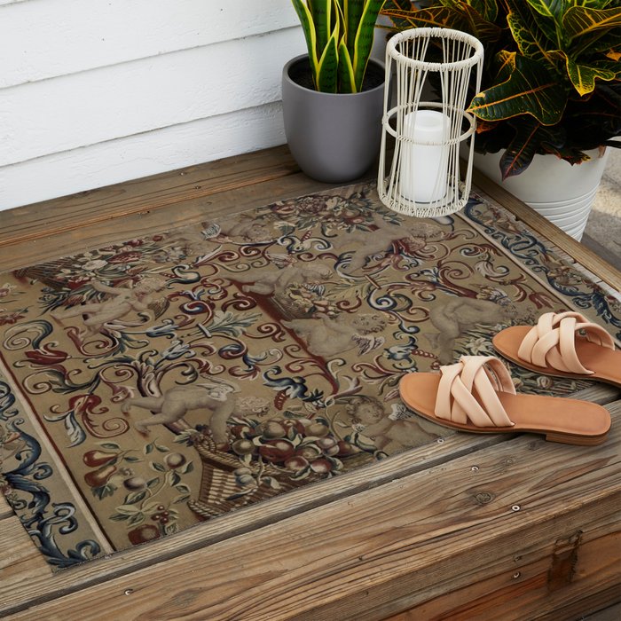 Antique 17th Century Drayton House English Tapestry Outdoor Rug Gallery Image 2