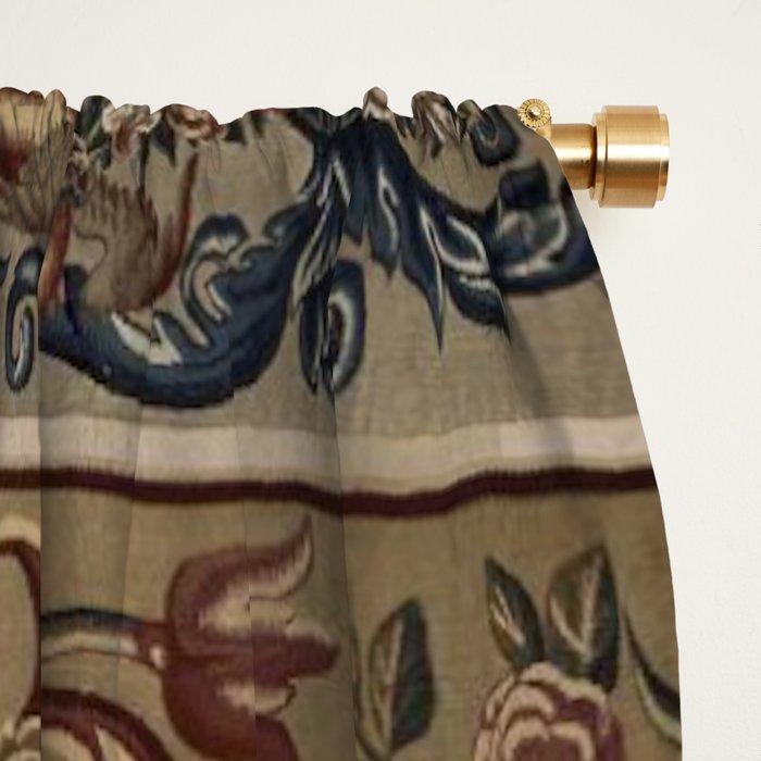 Antique 17th Century Drayton House English Tapestry Window Curtain Gallery Image 2