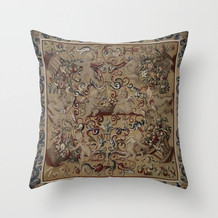 Antique 17th Century Drayton House English Tapestry Throw Pillow Gallery Image 6
