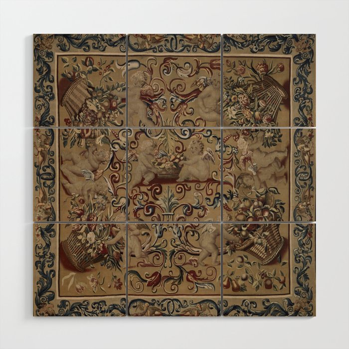 Antique 17th Century Drayton House English Tapestry Wood Wall Art Gallery Image 1