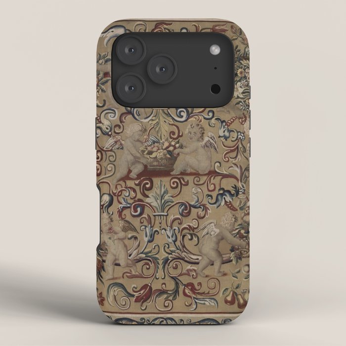 Antique 17th Century Drayton House English Tapestry iPhone Case Gallery Image 3