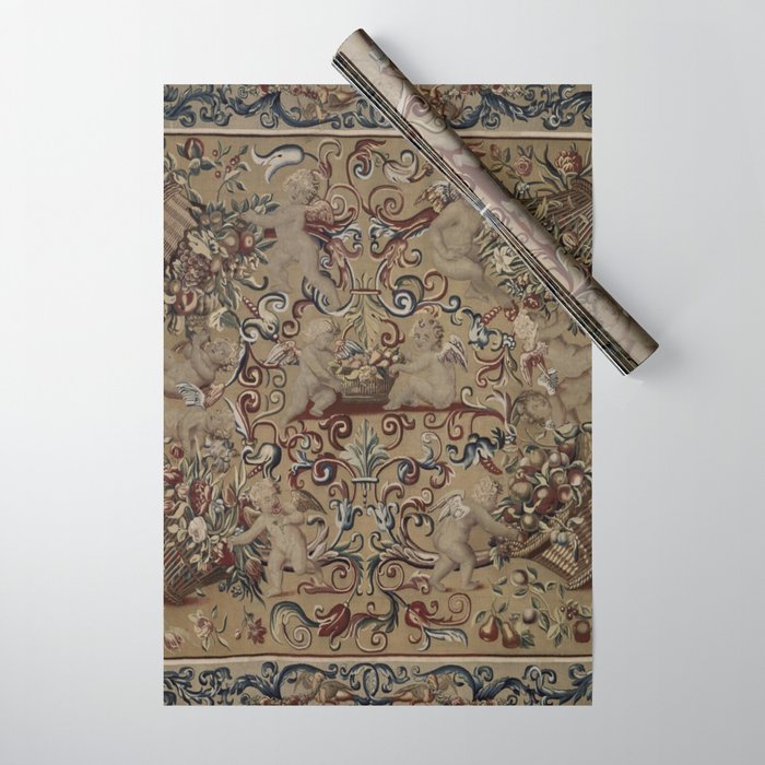 Antique 17th Century Drayton House English Tapestry Wrapping Paper Gallery Image 1
