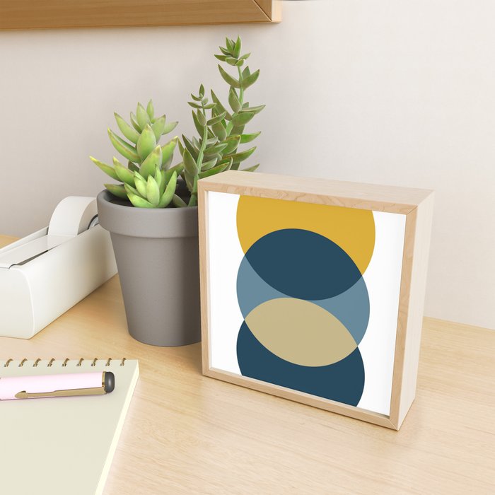 Rise of the Sun - Yellow, Blue, Geometric Art Mini Art Print Gallery Image 2