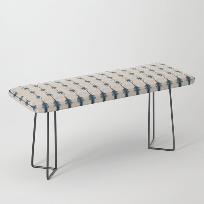 Indigo and Cream Shibori Bench Gallery Image 1