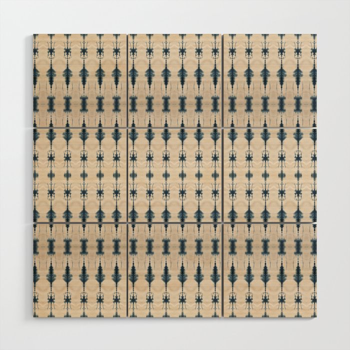 Indigo and Cream Shibori Wood Wall Art Gallery Image 1