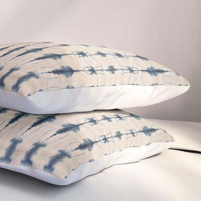 Indigo and Cream Shibori Pillow Sham Gallery Image 3