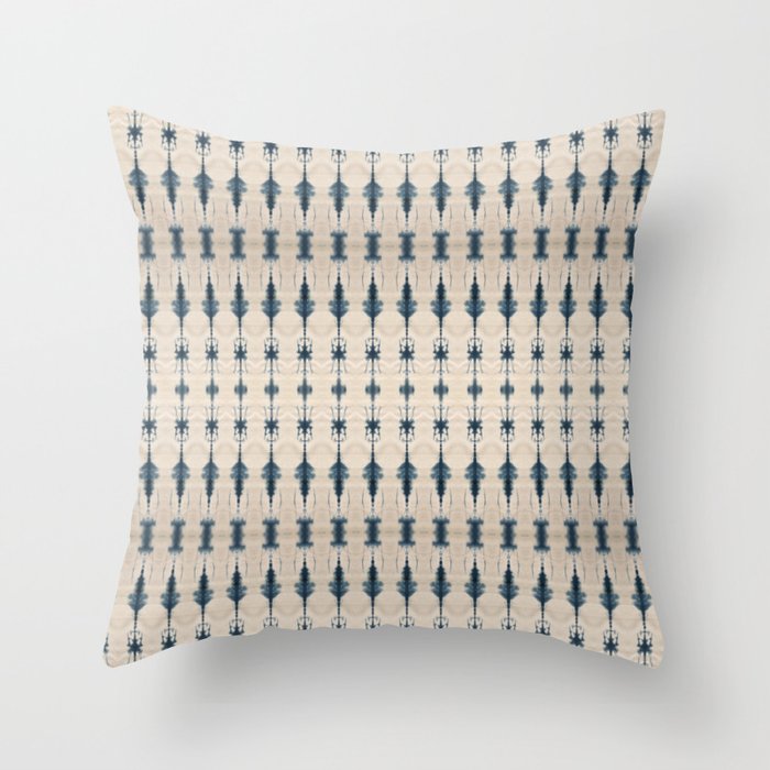 Indigo and Cream Shibori Throw Pillow Gallery Image 6
