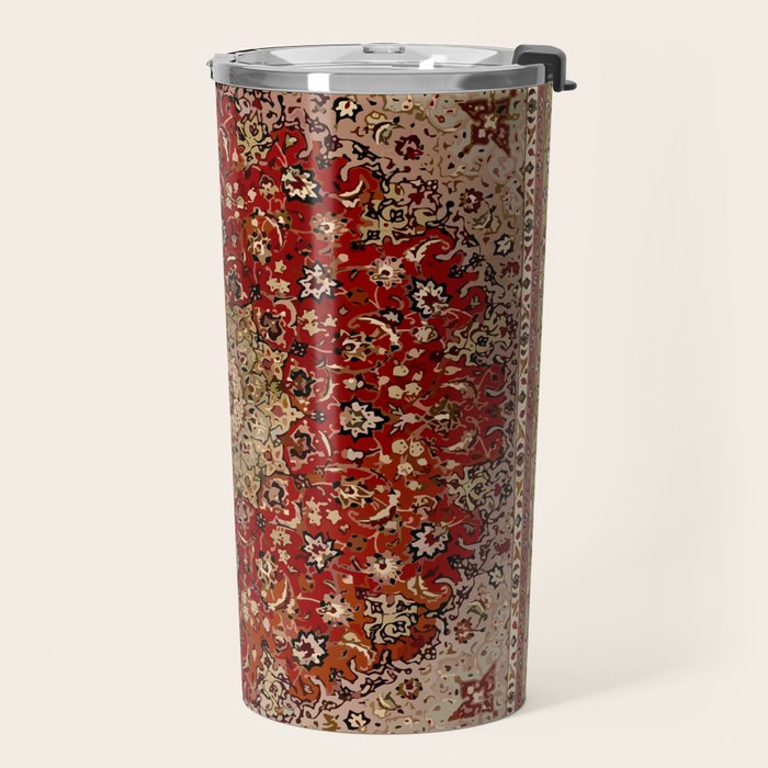 Antique Persian Vintage Rug Pattern Digital Art Travel Mug Gallery Image 2