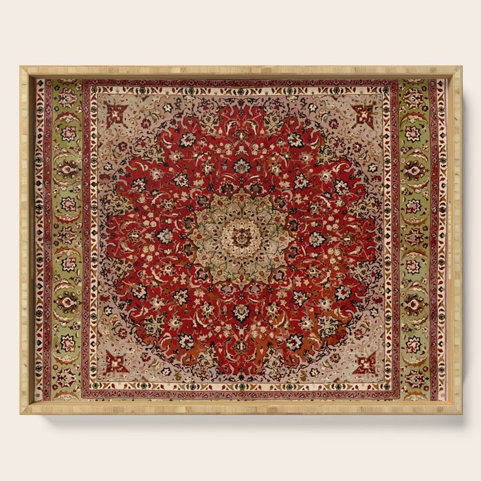Antique Persian Vintage Rug Pattern Digital Art Serving Tray Gallery Image 1