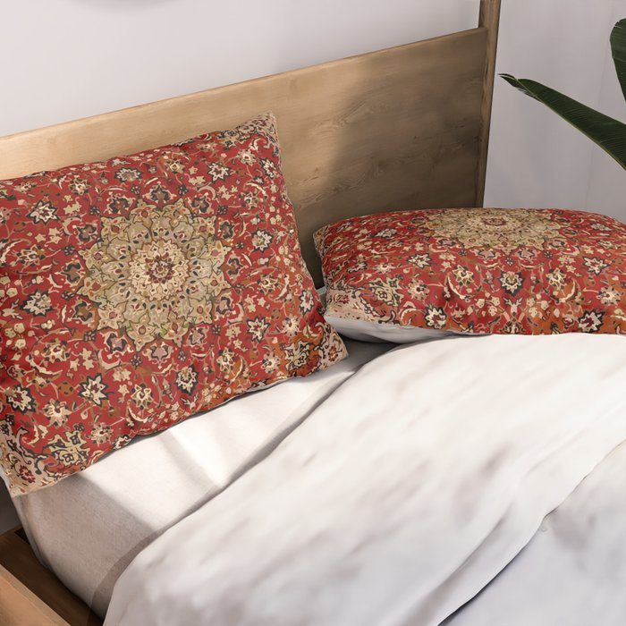 Antique Persian Vintage Rug Pattern Digital Art Pillow Sham Gallery Image 2