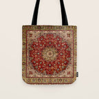Antique Persian Vintage Rug Pattern Digital Art Tote Bag Gallery Image 1