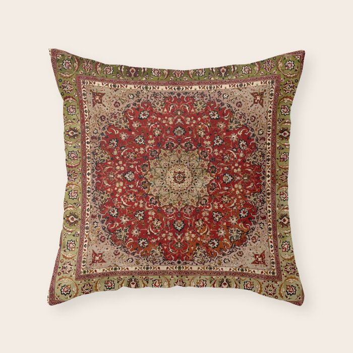 Antique Persian Vintage Rug Pattern Digital Art Throw Pillow Gallery Image 6