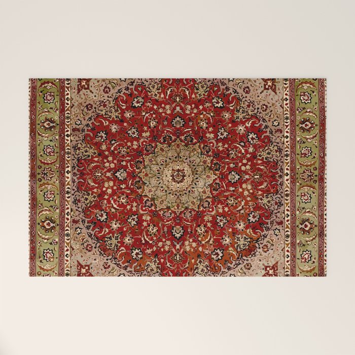 Antique Persian Vintage Rug Pattern Digital Art Welcome Mat Gallery Image 1