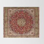 Antique Persian Vintage Rug Pattern Digital Art Throw Blanket Gallery Image 2