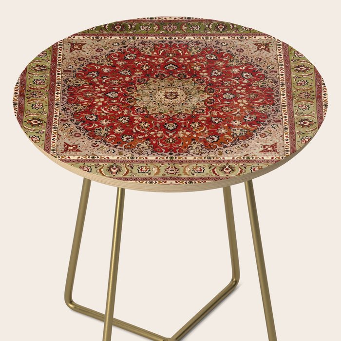 Antique Persian Vintage Rug Pattern Digital Art Side Table Gallery Image 2