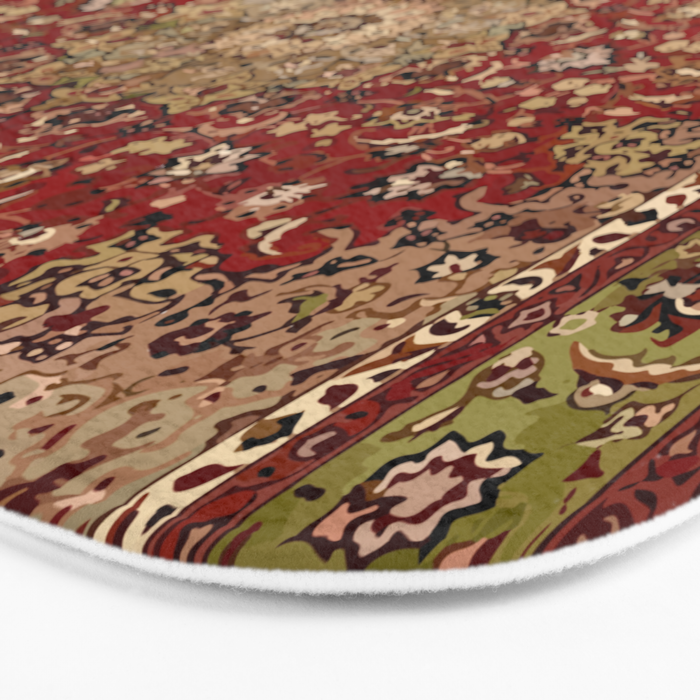 Antique Persian Vintage Rug Pattern Digital Art Bath Mat Gallery Image 3