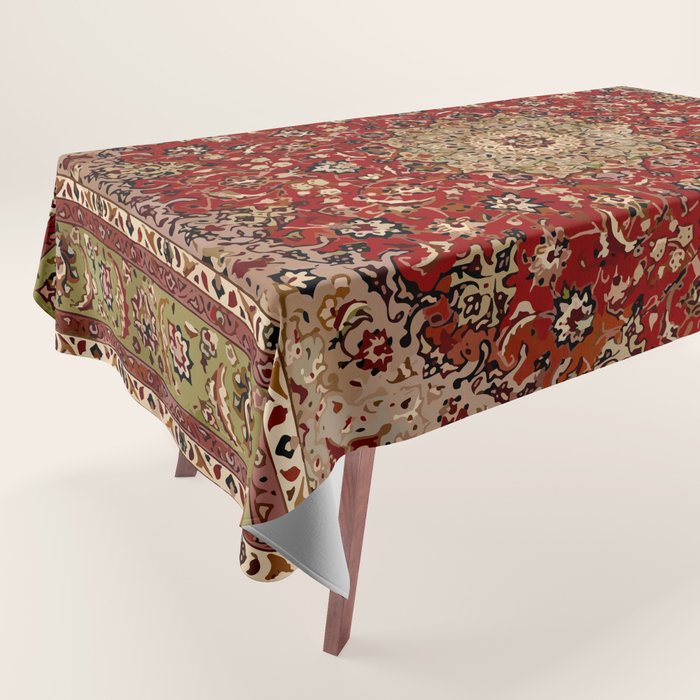 Antique Persian Vintage Rug Pattern Digital Art Tablecloth Gallery Image 1