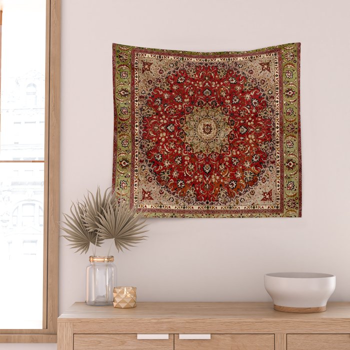 Antique Persian Vintage Rug Pattern Digital Art Wall Tapestry Gallery Image 2